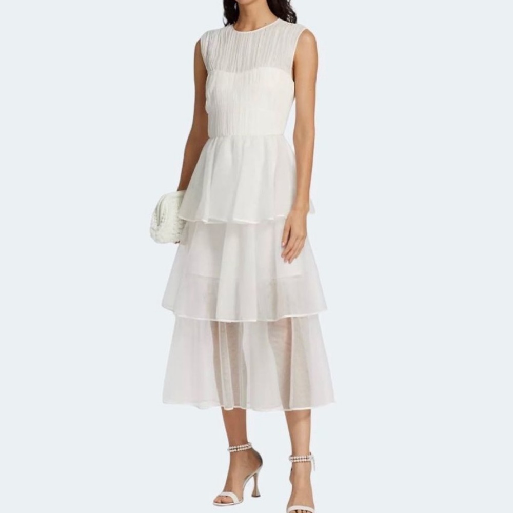 NEW NWT JONATHAN SIMKHAI Benton Pleated Tulle Dress size2
